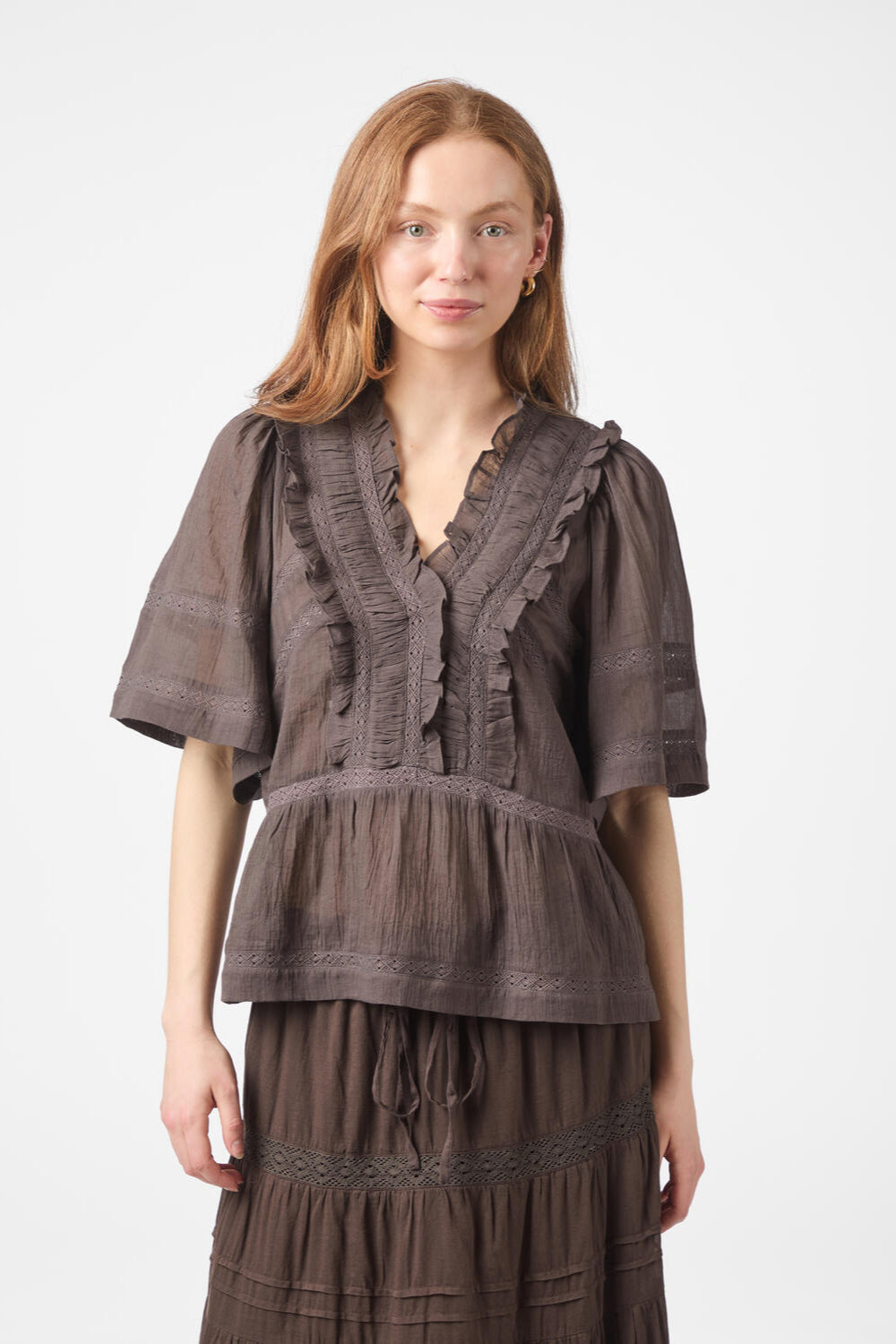 Evienne S Voile top - mørkebrun